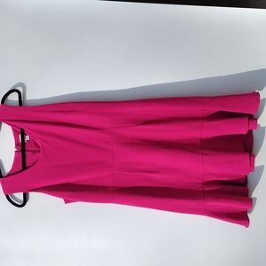 Hot Pink Sleeveless Midi Dress. Size 14